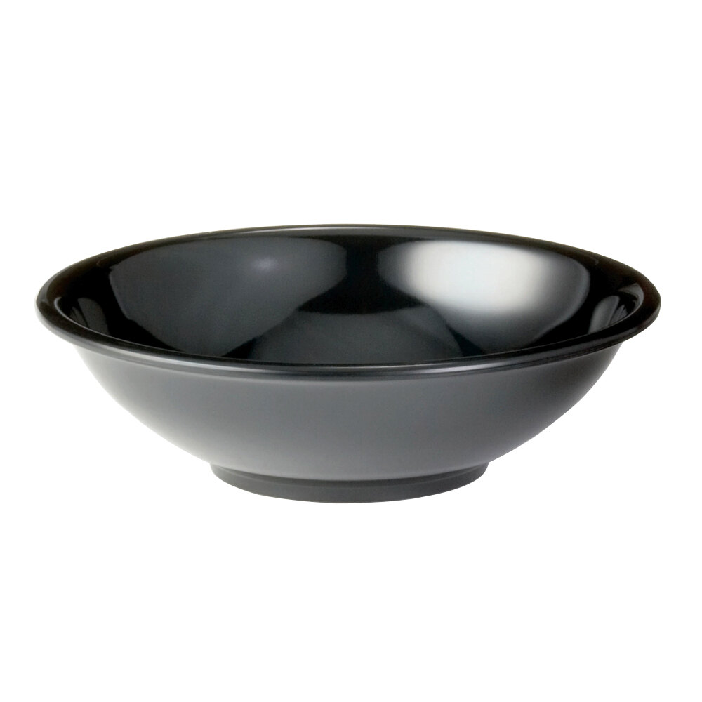 Tablecraft 252B Round 10 oz. Black Melamine Bowl - 48/Case