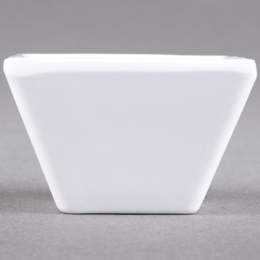 American Metalcraft MELSC15 1.1 oz. White Melamine Square Sauce Cup - 12/Case