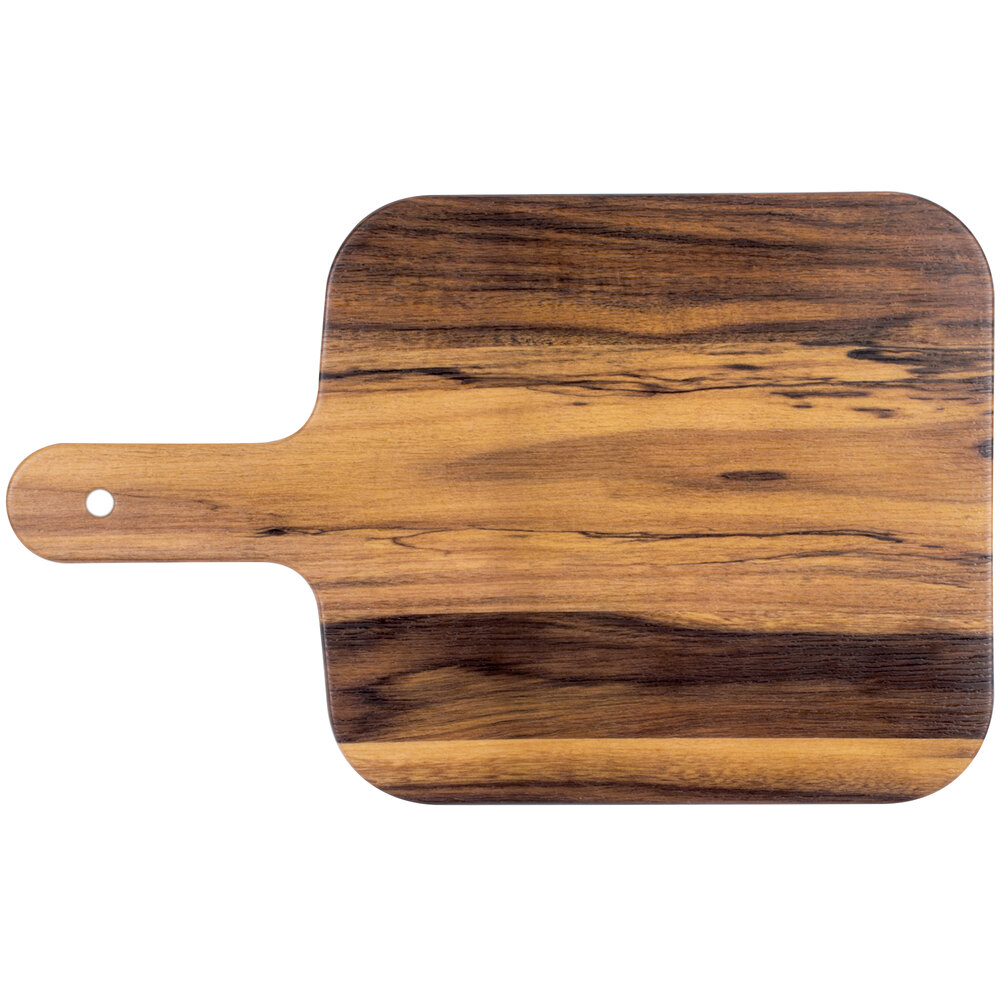 American Metalcraft AWM10 10" x 9" Square Melamine Serving Peel - Faux Acacia