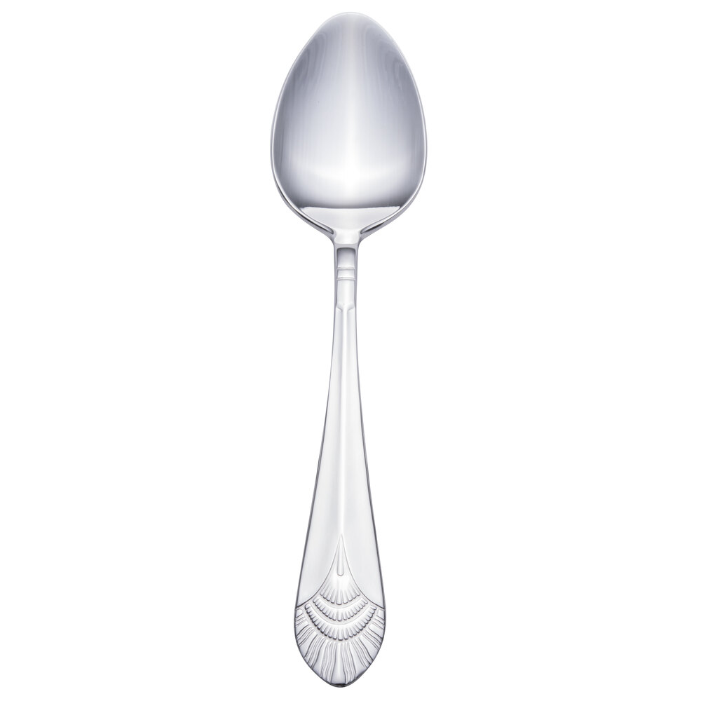 Walco Art Deco from Steelite International WL8007 6 7/8" 18/10 Stainless Steel Extra Heavy Weight Dessert Spoon - 24/Case