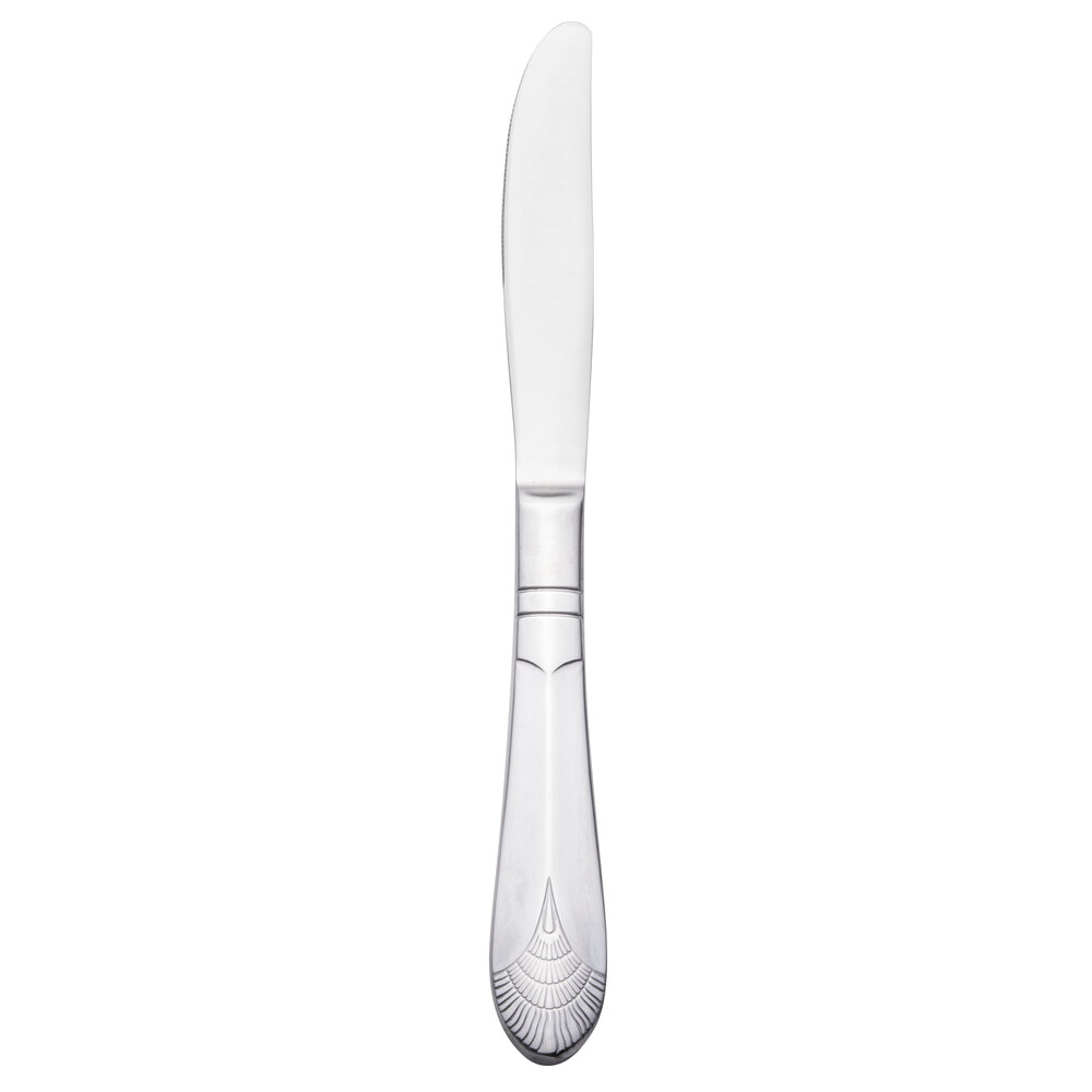 Walco Art Deco from Steelite International WL8045 8 3/4" 18/10 Stainless Steel Extra Heavy Weight Dinner Knife - 12/Case