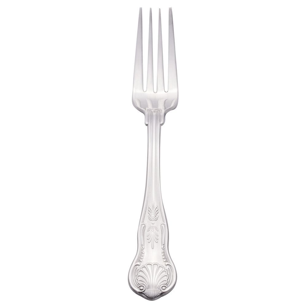Libbey 244 039 Kings 8 1/8" 18/0 Stainless Steel Heavy Weight European Dinner Fork - 36/Case