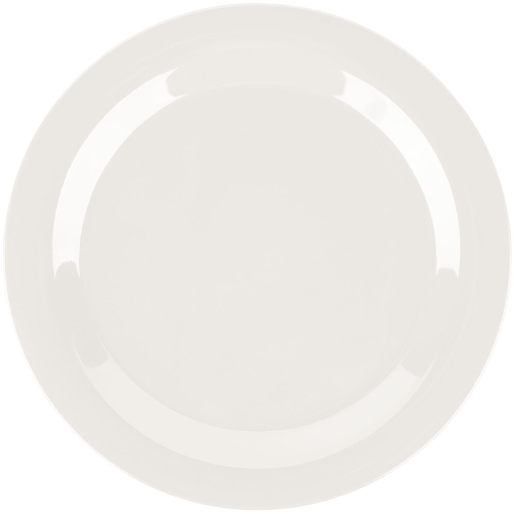 Carlisle 3300242 Sierrus 10 1/2" Bone Narrow Rim Melamine Plate - 12/Case