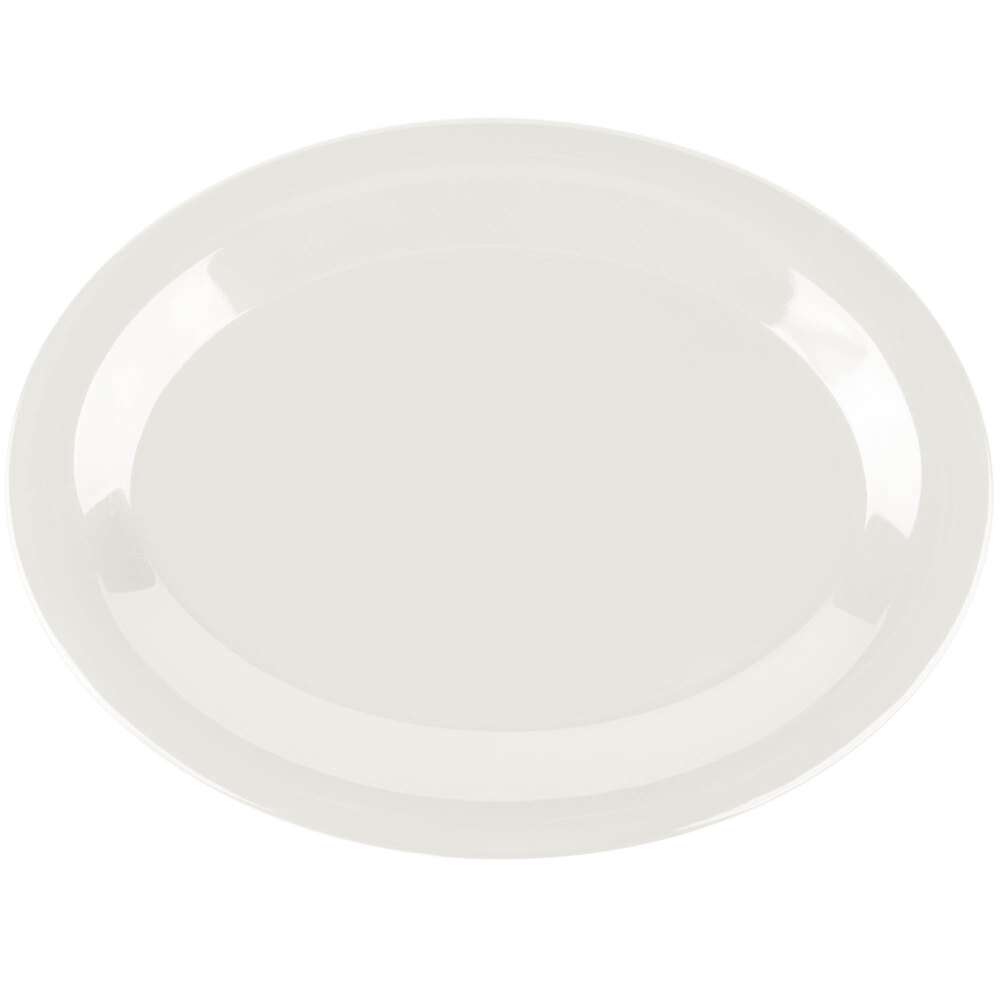 Carlisle 3308242 Sierrus 12" x 9 1/4" Bone Oval Melamine Platter - 12/Case