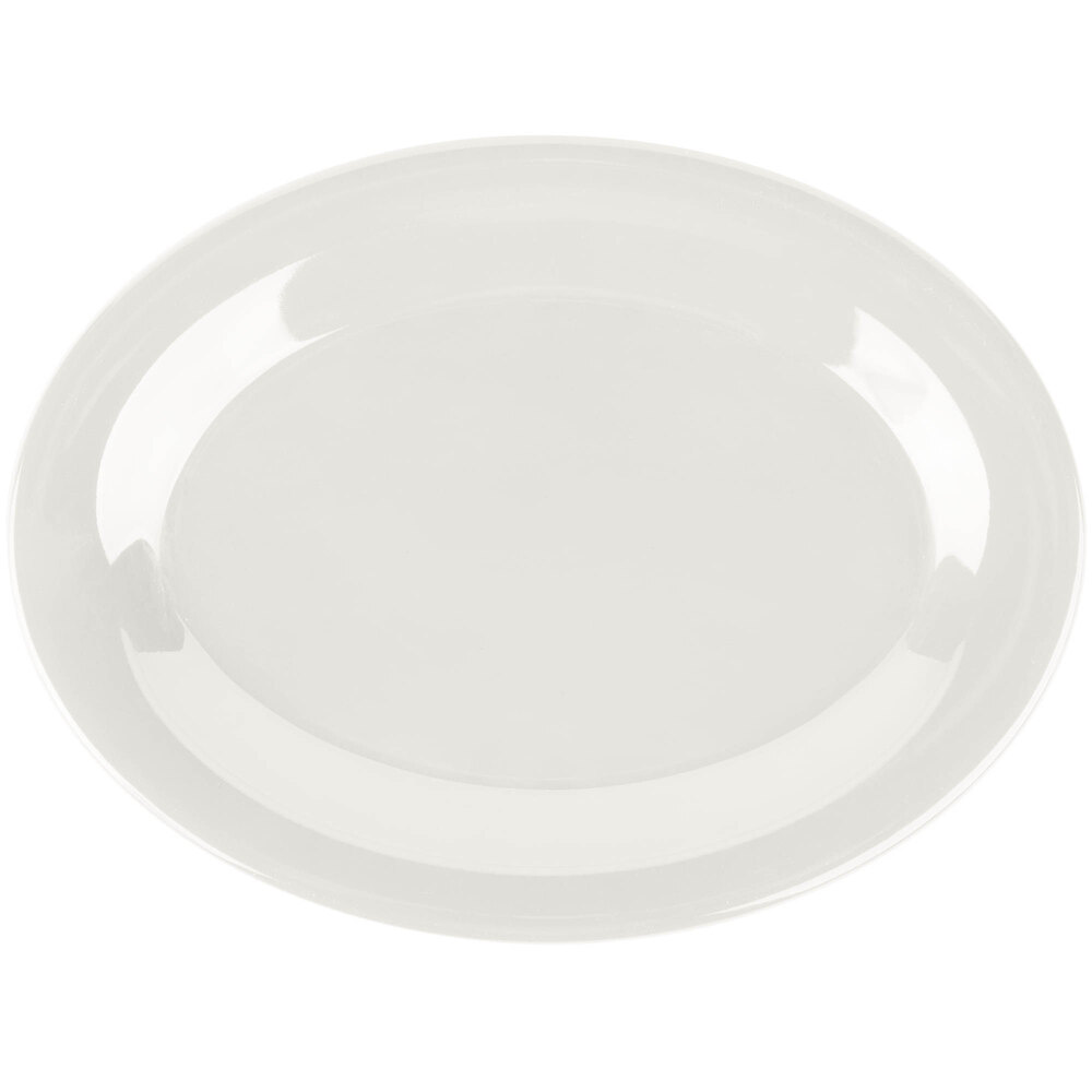 Carlisle 3308642 Sierrus 9 1/2" x 7 1/4" Bone Oval Melamine Platter - 24/Case