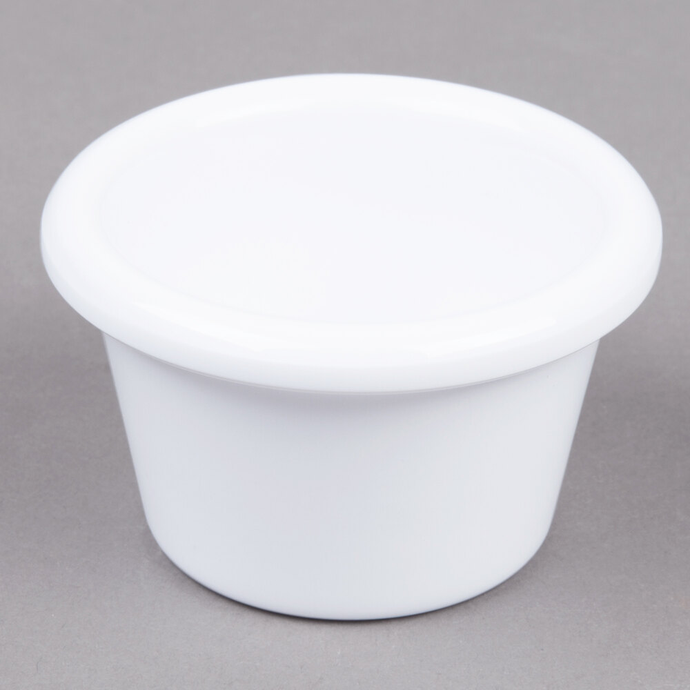 Carlisle S27502 1.5 oz. White Smooth Melamine Ramekin - 48/Case
