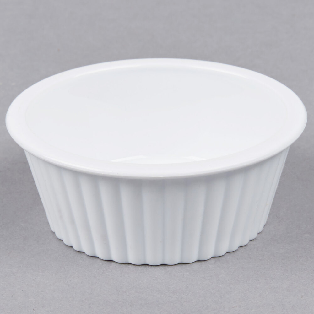 Carlisle 084402 White 2 oz. Fluted Plastic Ramekin - 48/Case