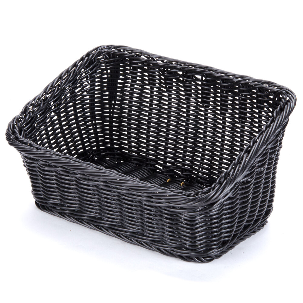 GET WB-1510-BK Designer Polyweave Plastic Cascading Basket - Black 9 1/4" x 13"
