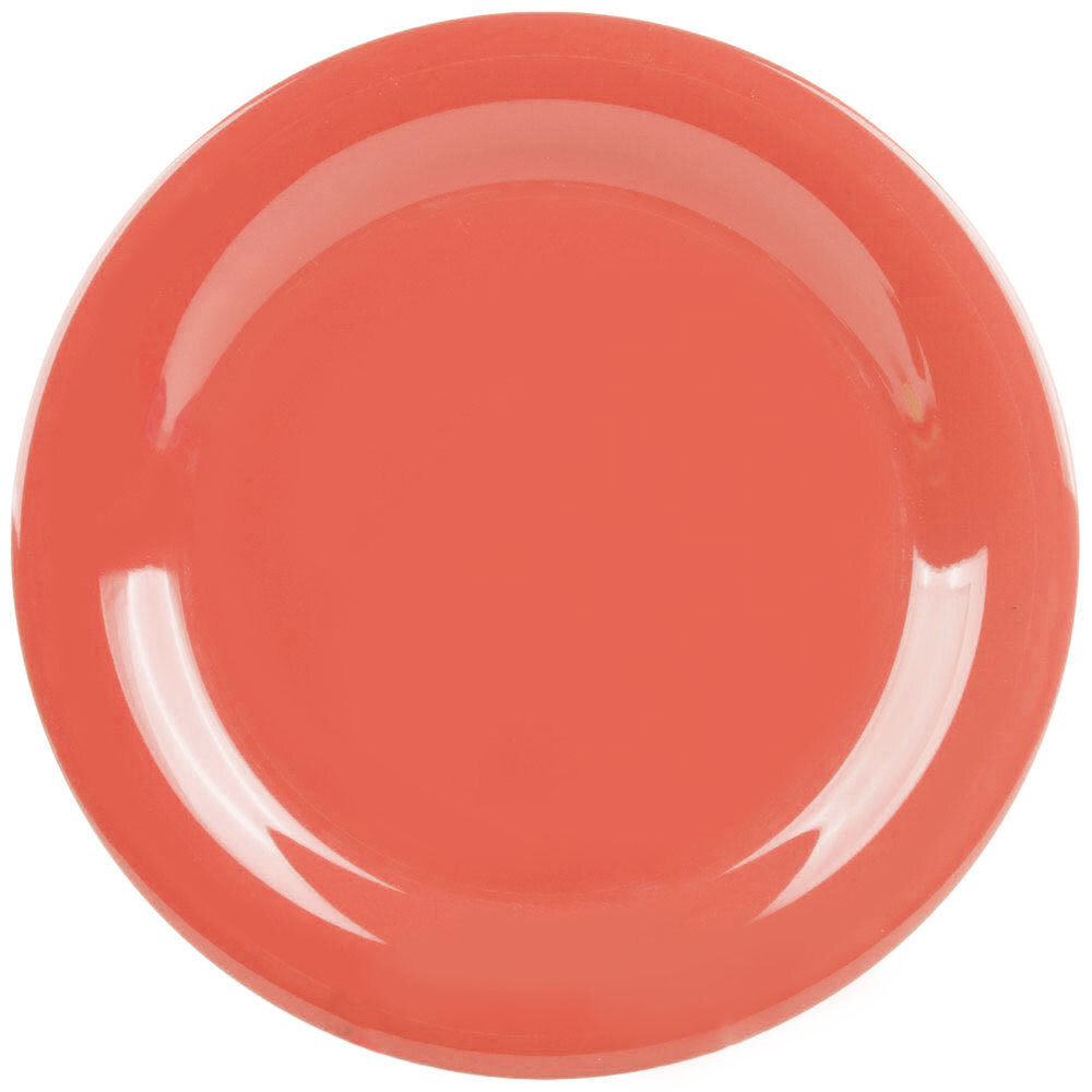 GET NP-10-RO Diamond Mardi Gras 10 1/2" Rio Orange Narrow Rim Round Melamine Plate - 12/Case