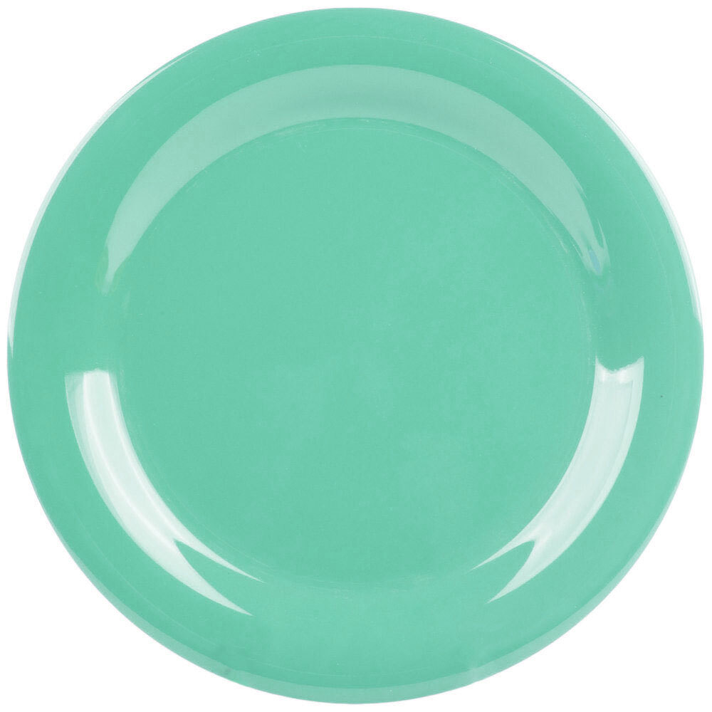 GET NP-9-FG Diamond Mardi Gras 9" Rainforest Green Narrow Rim Round Melamine Plate - 24/Case