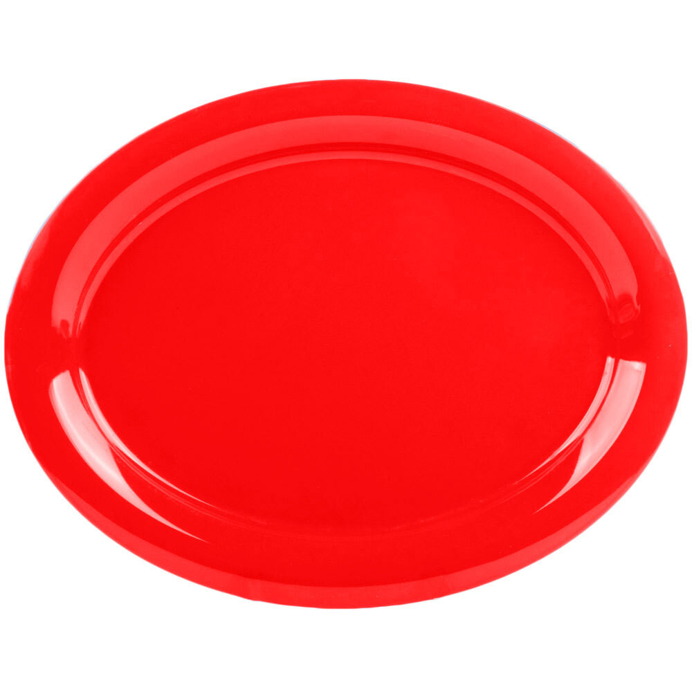 GET OP-135-RSP Red Sensation 13 1/2" x 10 1/4" Oval Platter - 12/Case