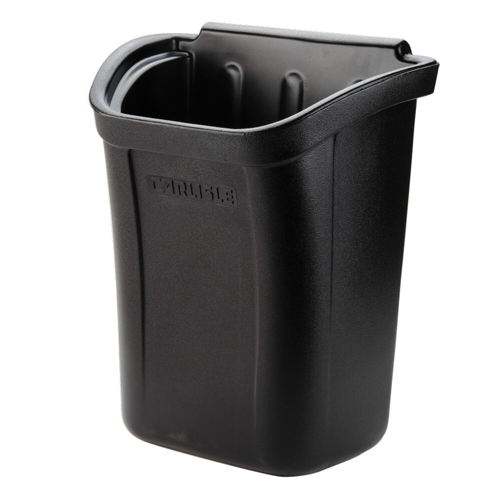 Carlisle CC11TH03 Black 7 Gallon Polycarbonate Trash Bin for Bussing Cart
