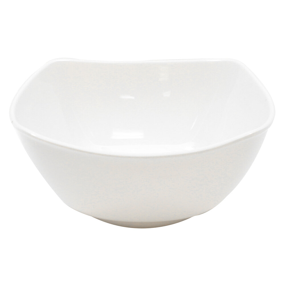 Tablecraft WB16 Frostone 11.25 Qt. White Square Wavy Melamine Bowl