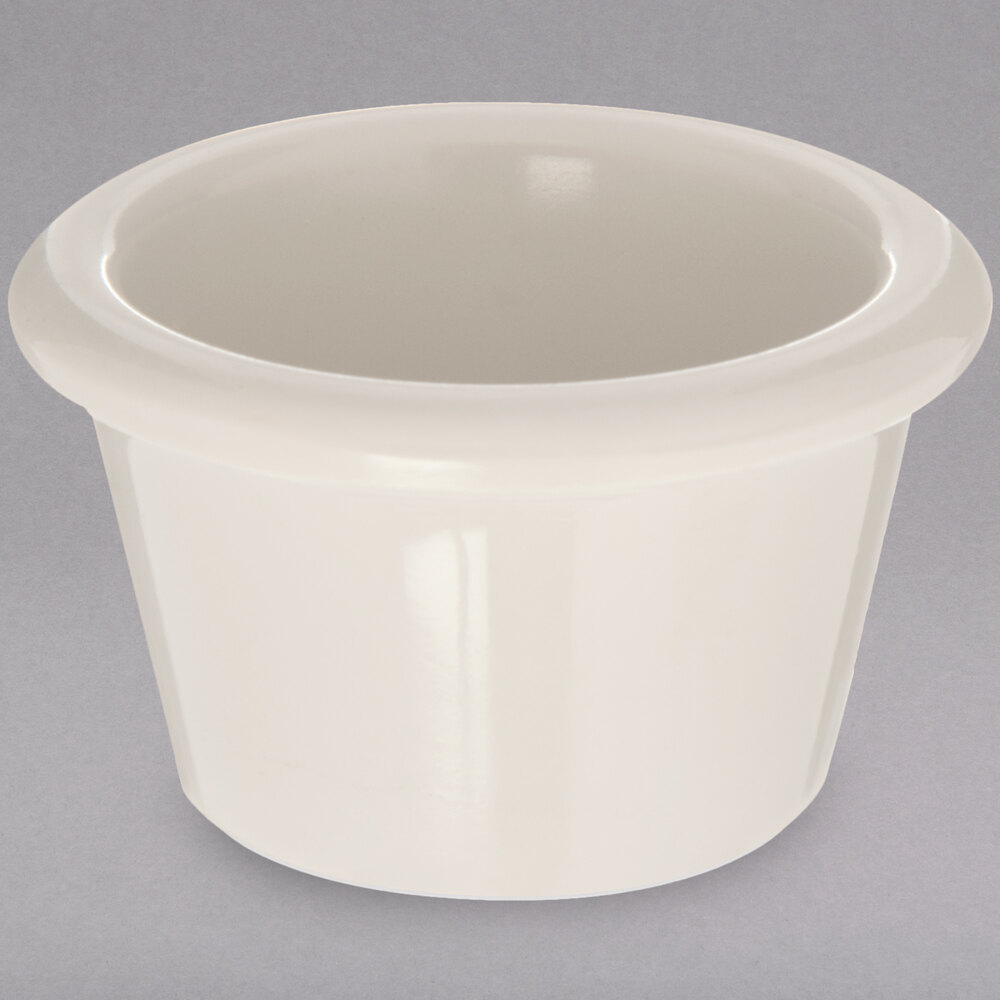 Carlisle S27542 1.5 oz. Ivory Bone Smooth Melamine Ramekin - 48/Case