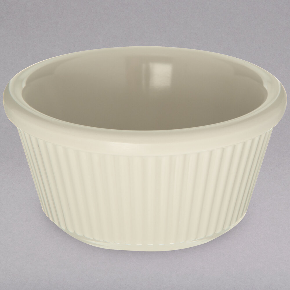 Carlisle 3 oz. Bone Fluted Melamine Ramekin - 48/Case
