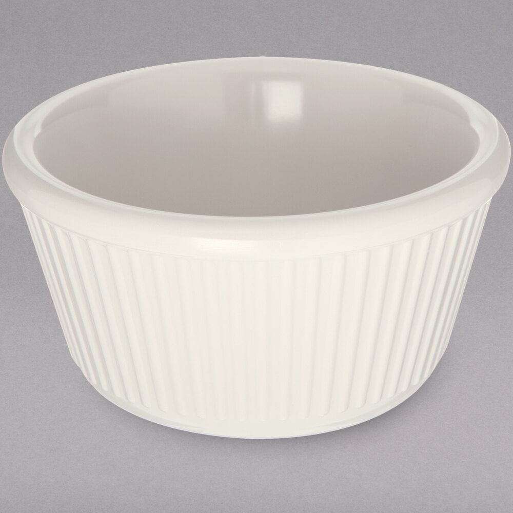 Carlisle 4 oz. Bone Fluted Melamine Ramekin - 48/Case