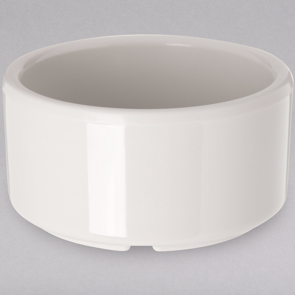 Carlisle 41242 3 oz. Ivory Bone Straight Sided Melamine Ramekin - 48/Case