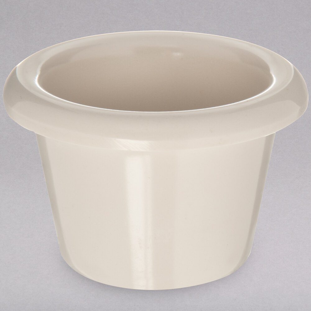 Carlisle S27742 1.8 oz. Ivory Bone Smooth Melamine Ramekin - 48/Case