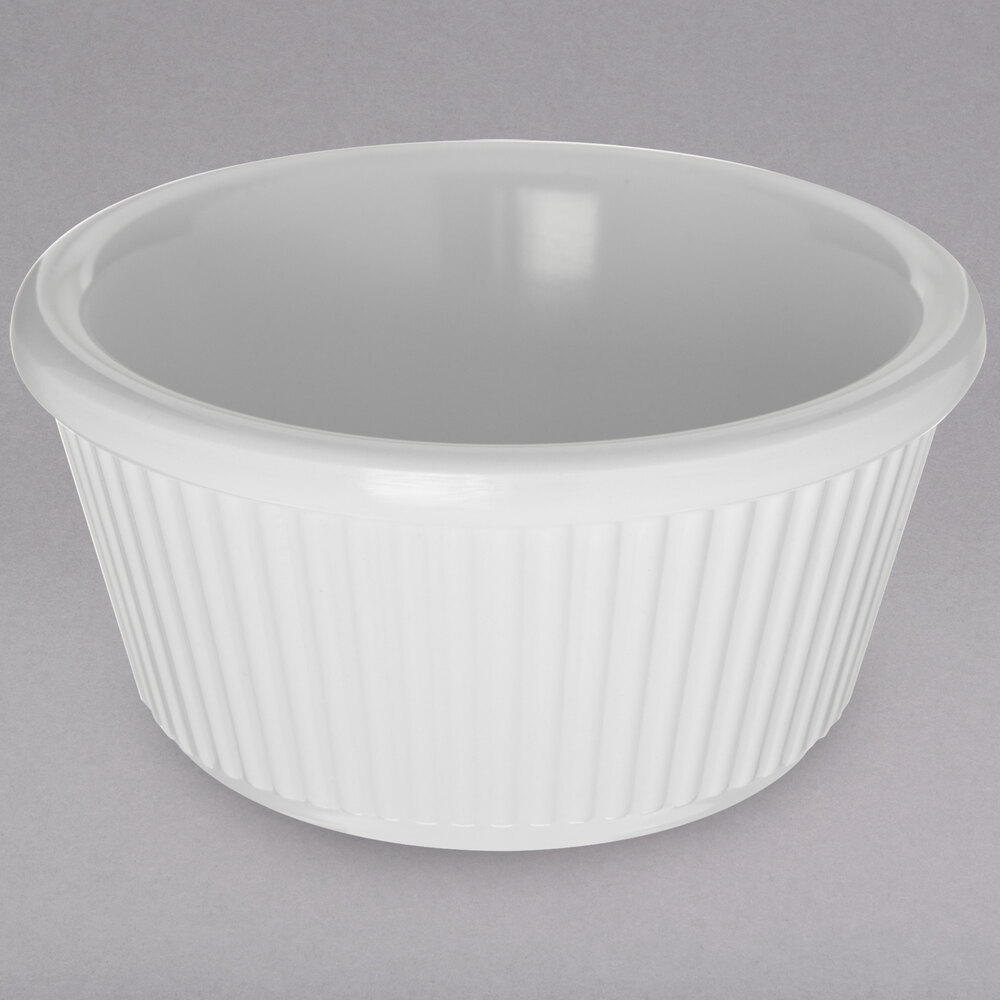 Carlisle 3 oz. White Fluted Melamine Ramekin - 48/Case