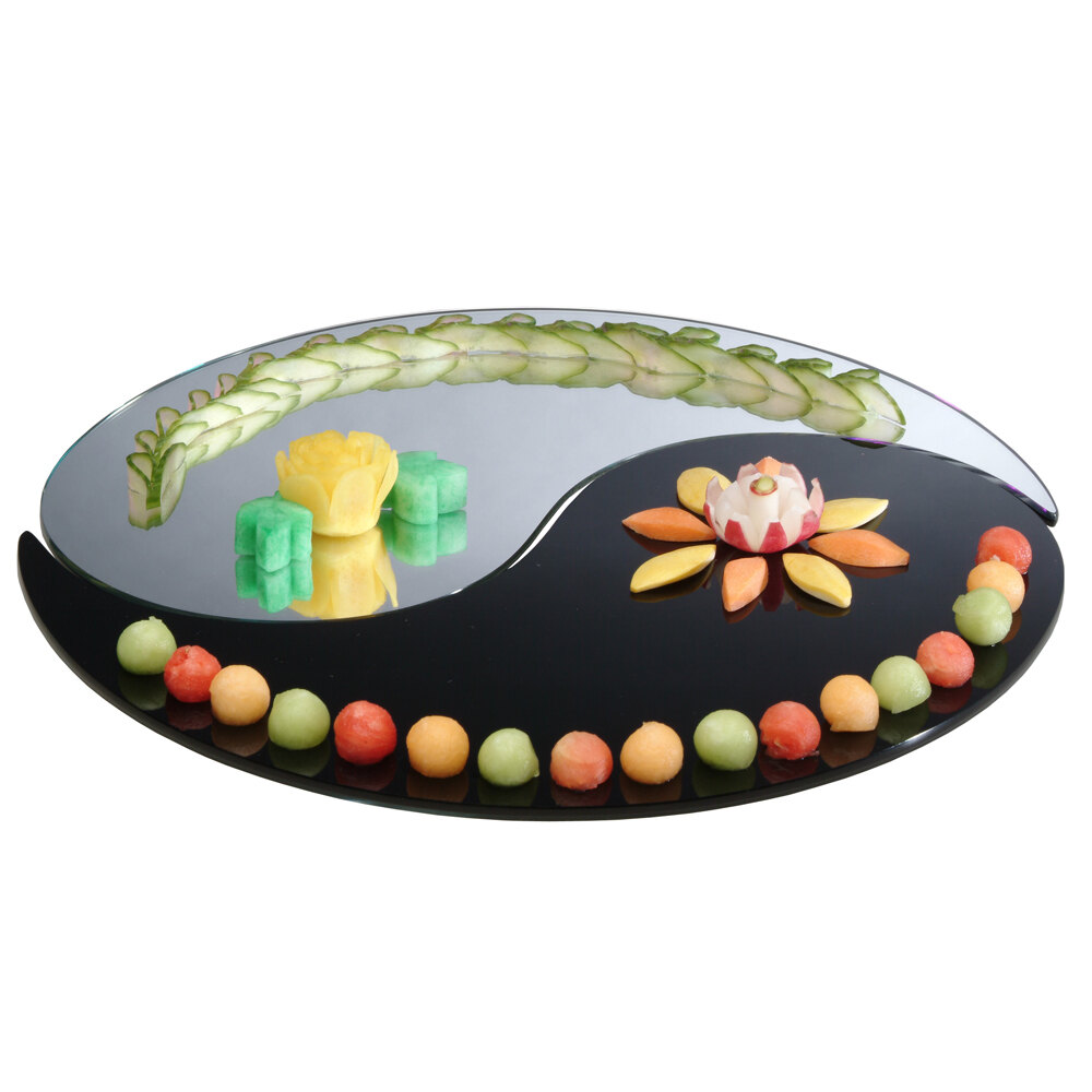 Cal-Mil PT245 24" Yin Yang 2 Piece Mirror Tray Set