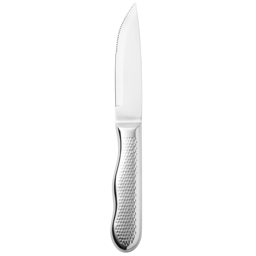 Walco Ironstone from Steelite International WL880527IR 5 1/5" Customizable Stainless Steel Steak Knife with Jumbo Handle - 12/Pack