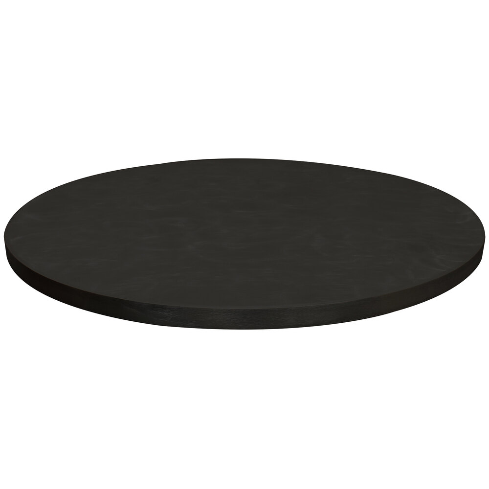 Tablecraft CWALC3RSATBK 30" Round Translucent Black Random Swirl Aluminum Table Cover