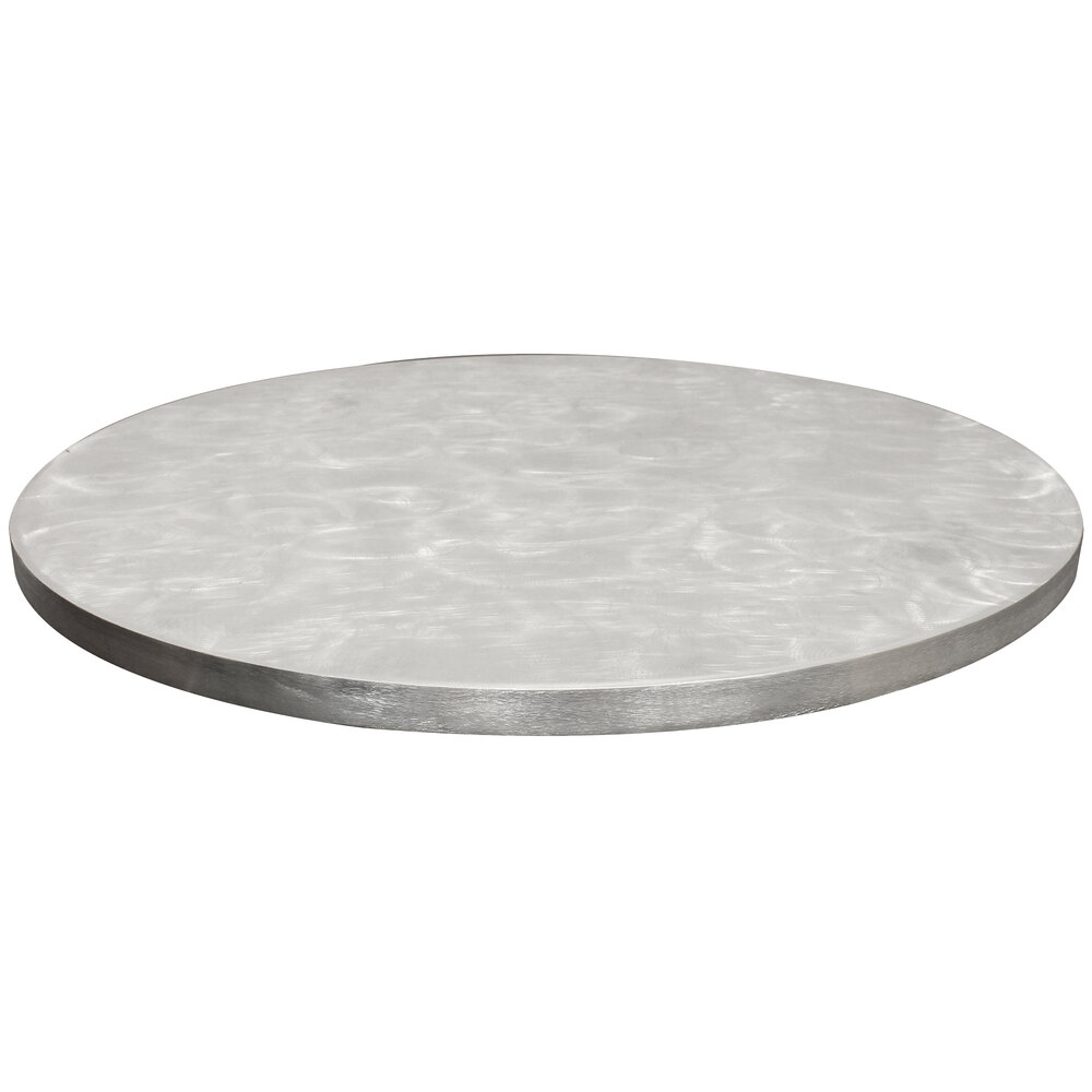 Tablecraft CWALC3RSATCL 30" Round Translucent Clear Random Swirl Aluminum Table Cover