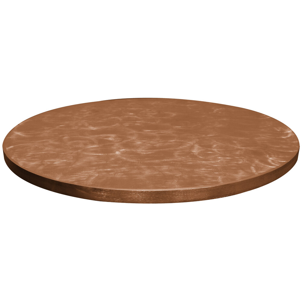 Tablecraft CWALC3RSATCP 30" Round Translucent Copper Random Swirl Aluminum Table Cover