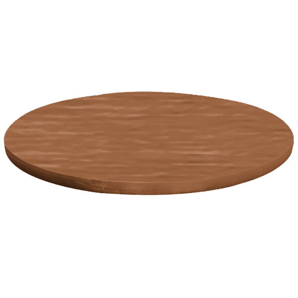 Tablecraft CWALC3BRATCP 30" Round Translucent Copper Brushed Aluminum Table Cover