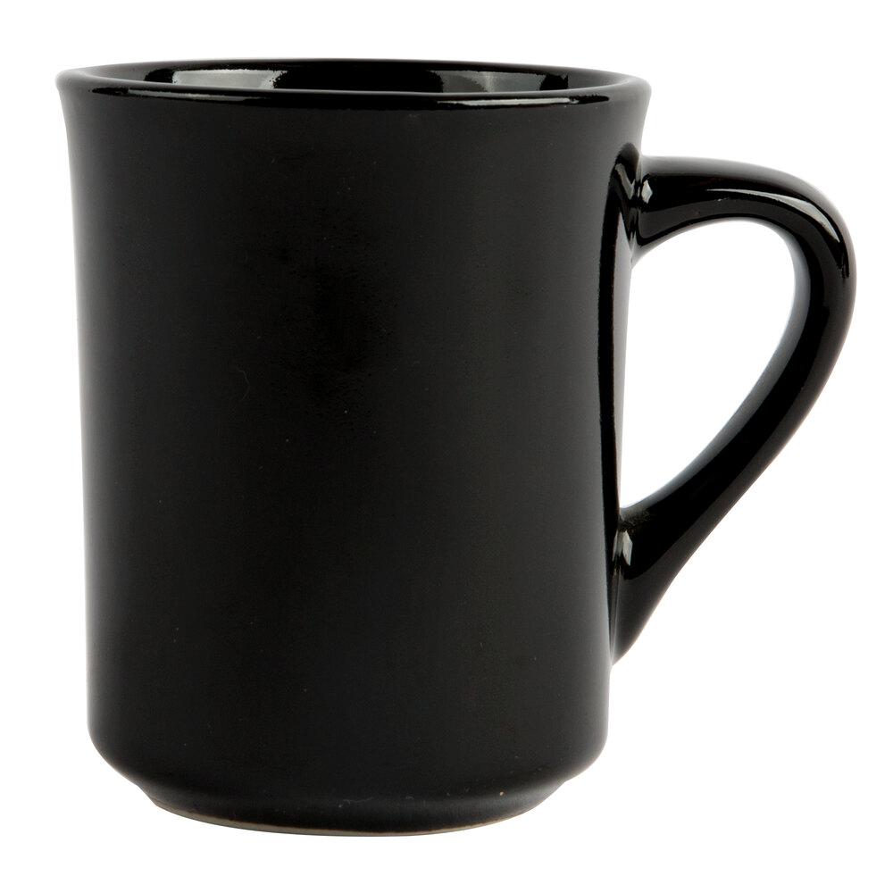 Libbey TM-8-BL Ultima 8.5 oz. Black Porcelain Tiara Mug - 36/Case