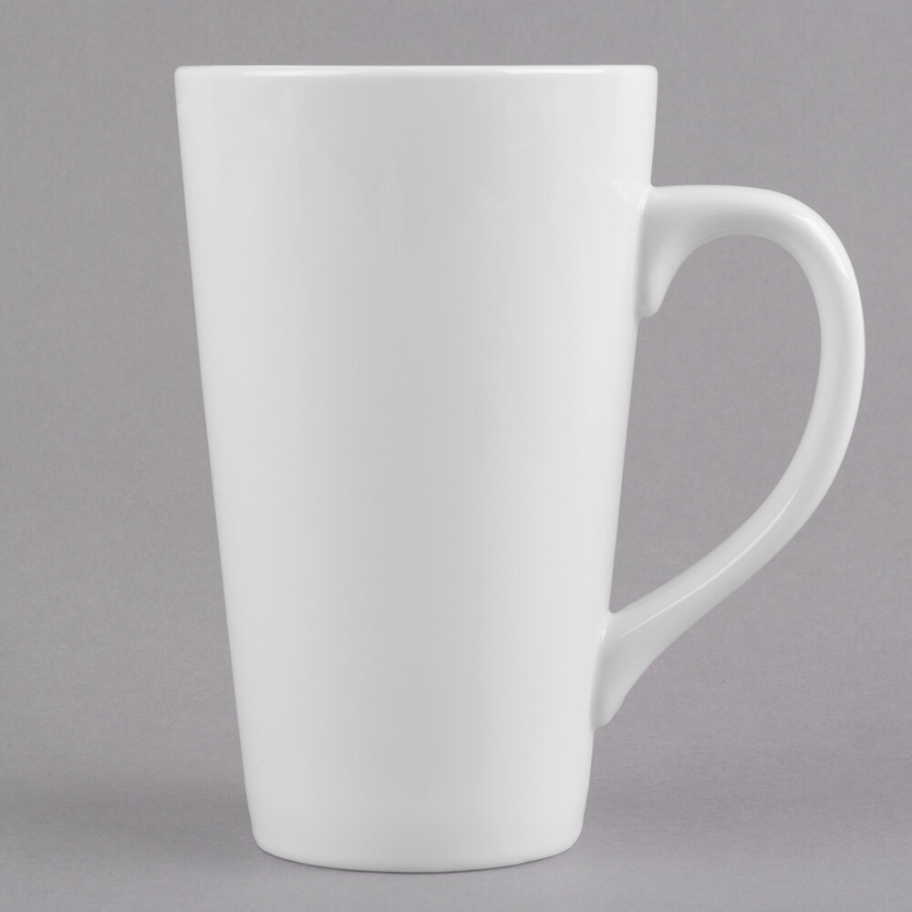 Libbey TBM-14 14 oz. Ultra Bright White Porcelain Tall Bistro Mug - 12/Case