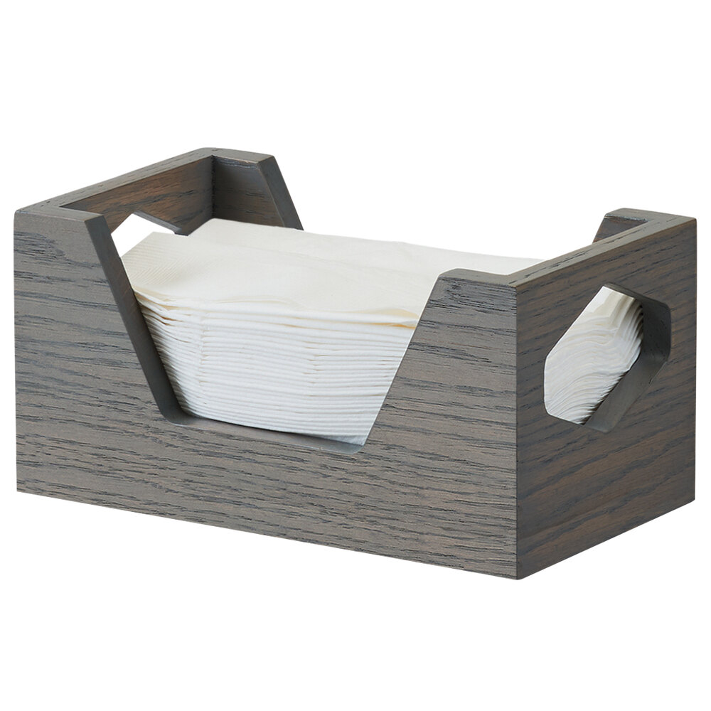 Cal-Mil 3810-83 Ashwood Gray Oak Wood Napkin Holder - 9" x 5" x 4 1/2"