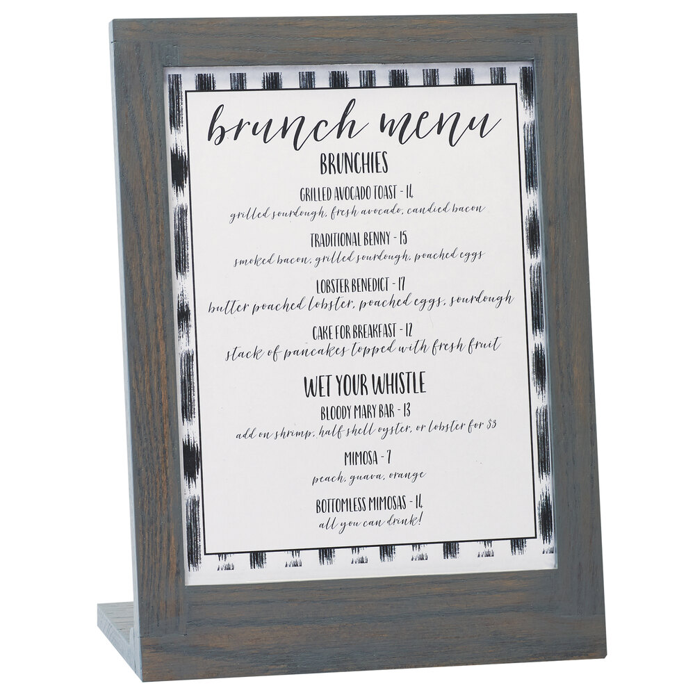 Cal-Mil 3825-811-83 Ashwood 8 1/2" x 11" Gray Oak Wood Displayette