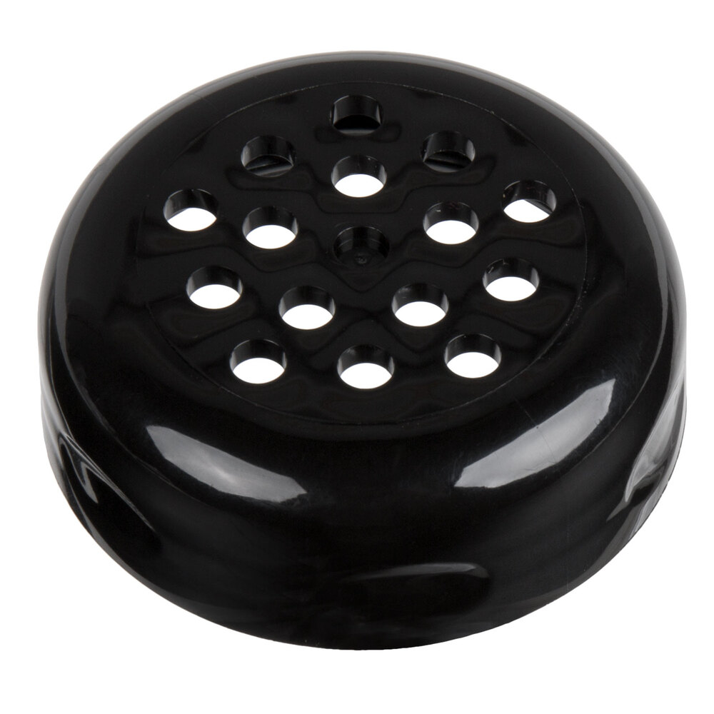 Tablecraft C260TBK Black ABS Plastic Perforated Shaker Top - 12/Pack
