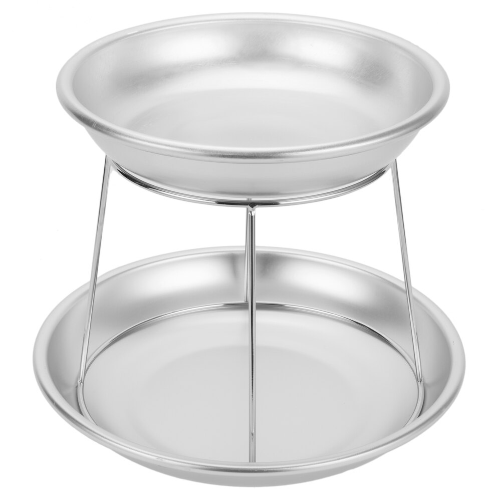 Choice 2-Tier Seafood Tower Set with Mini Aluminum Trays and Stand