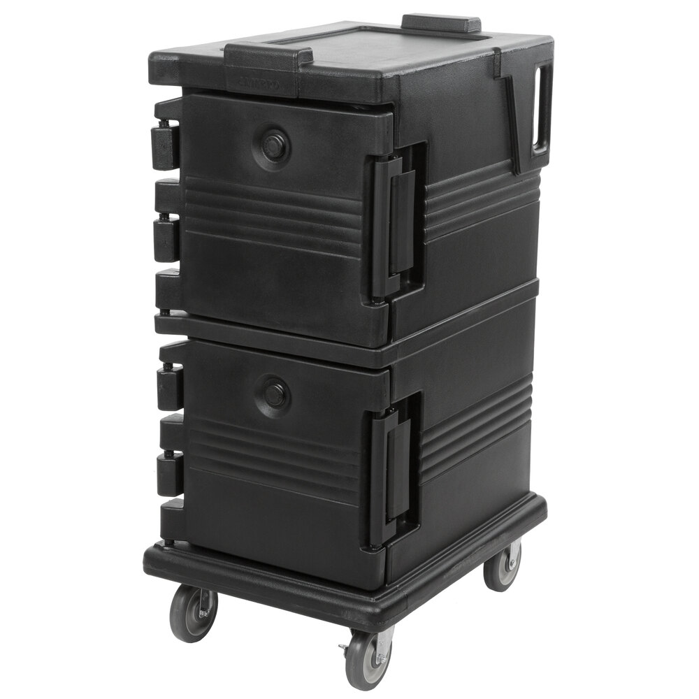 Cambro UPC600110 Ultra Camcart® Black Insulated Food Pan Carrier - Holds 8 Pans