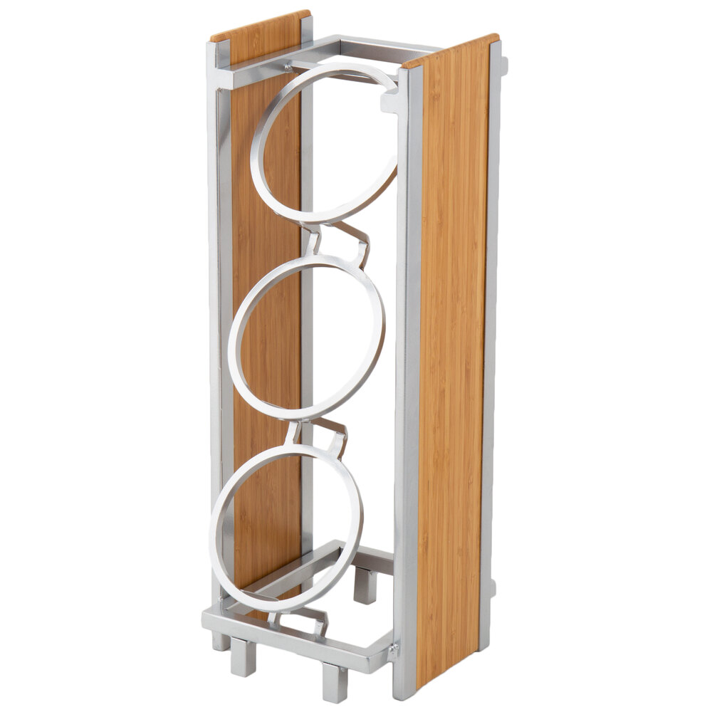 Cal-Mil 1283 Eco Modern Bamboo 3-Cylinder Vertical Flatware / Condiment Display