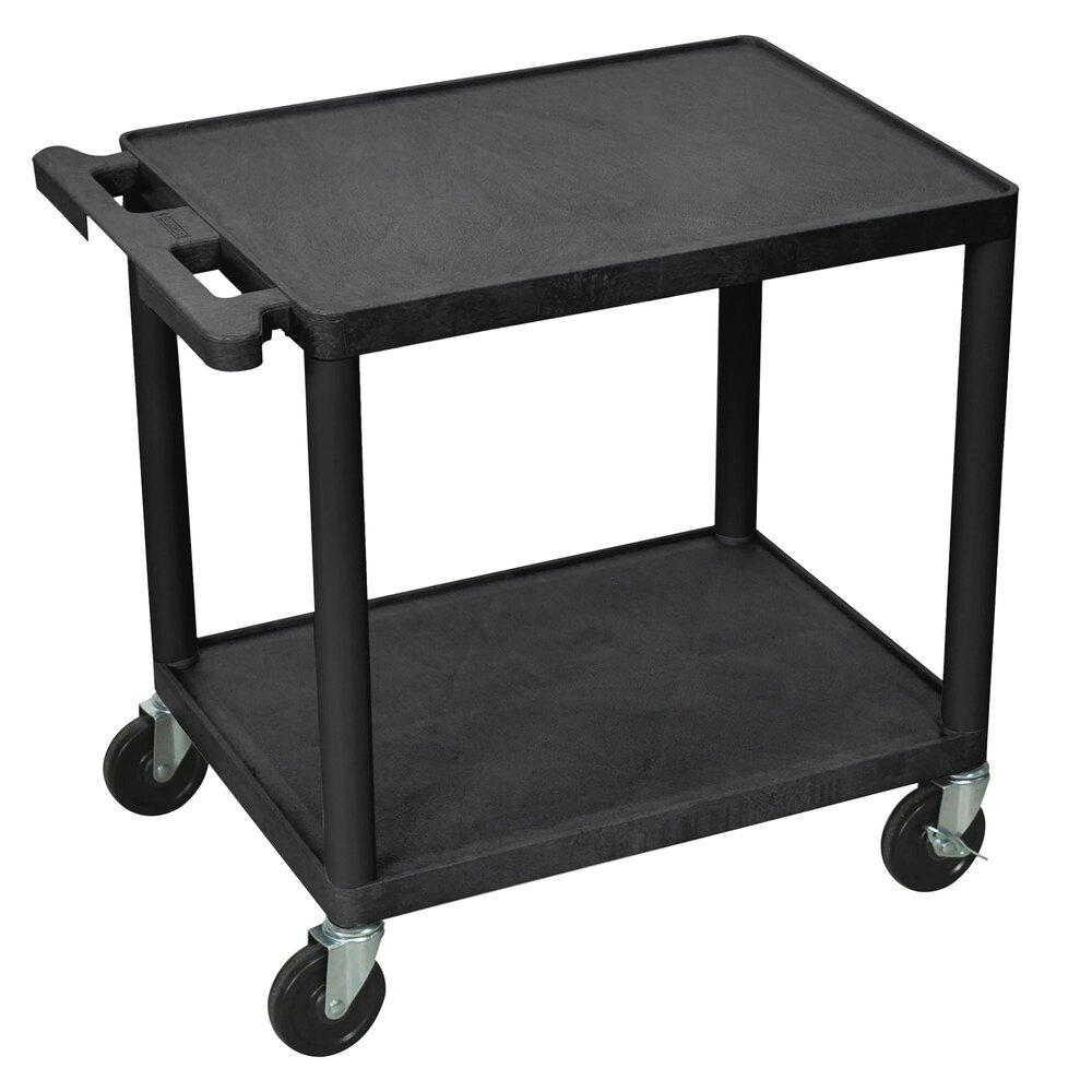 Luxor LP26-B 2 Shelf A/V Cart - 24" x 18" x 25 1/4"