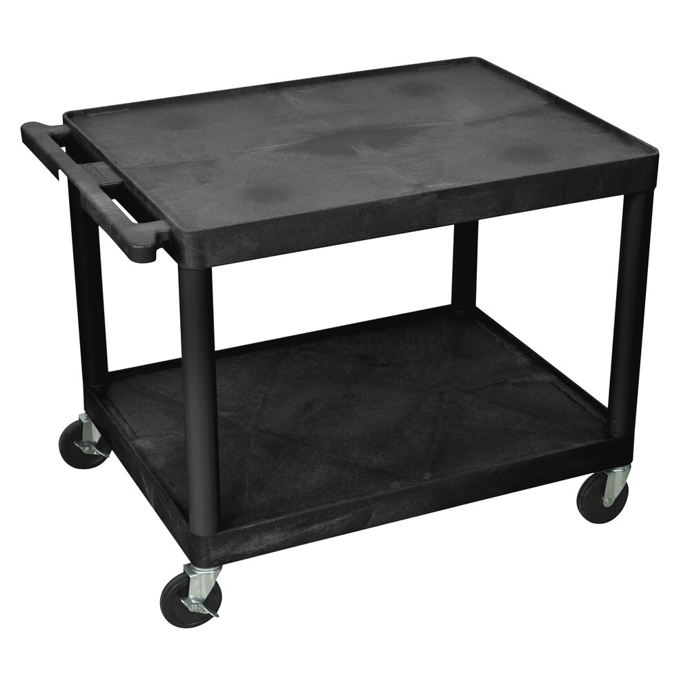 Luxor LP27-B Heavy-Duty 2 Shelf A/V Cart - 32" x 24" x 27"