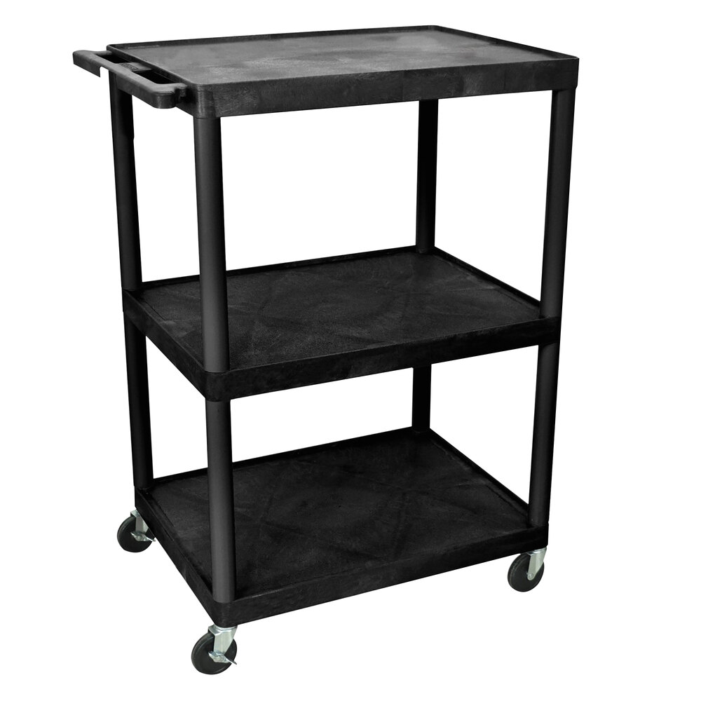 Luxor LP48-B Heavy-Duty 3 Shelf A/V Cart - 32" x 24" x 48 1/4"