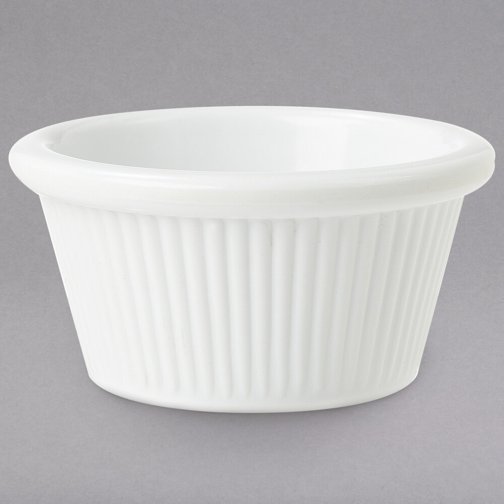 GET RM-387-W 2 oz. White Fluted Melamine Ramekin - 48/Case