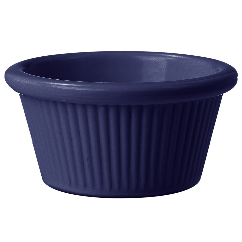 GET RM-387-CB 2 oz. Cobalt Blue Fluted Melamine Ramekin - 48/Case