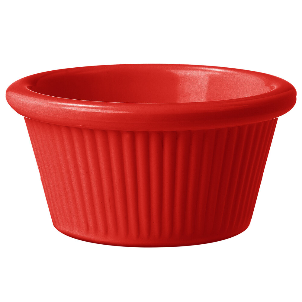 GET RM-387-R 2 oz. Red Fluted Melamine Ramekin - 48/Case