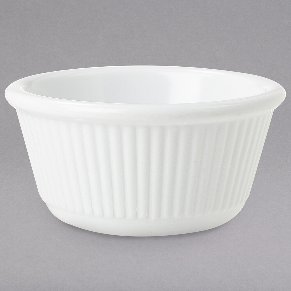 GET RM-389-W 3 oz. White Fluted Melamine Ramekin - 48/Case
