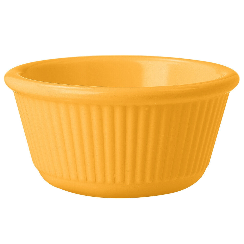 GET RM-389-TY 3 oz. Tropical Yellow Fluted Melamine Ramekin - 48/Case