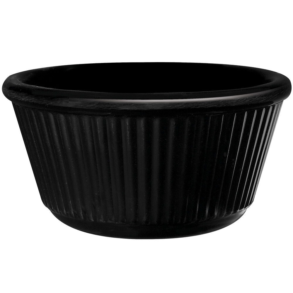 GET RM-401-BK 4 oz. Black Fluted Melamine Ramekin - 48/Case