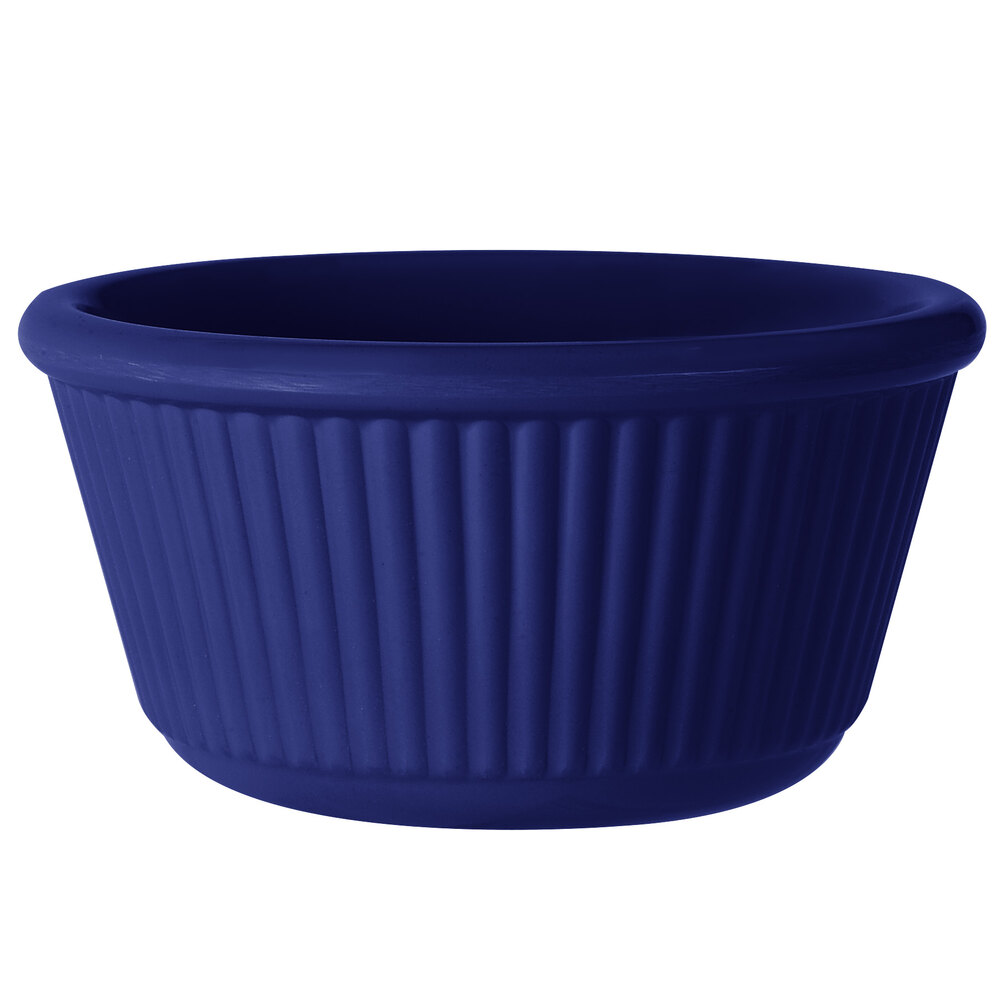GET RM-401-CB 4 oz. Cobalt Blue Fluted Melamine Ramekin - 48/Case