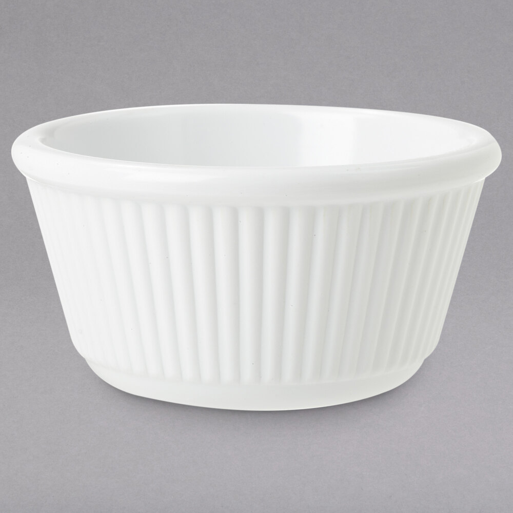 GET RM-401-W 4 oz. White Fluted Melamine Ramekin - 48/Case