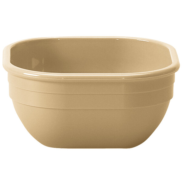Cambro 10CW133 Camwear® Beige 9.4 oz. Square Polycarbonate Bowl - 48/Case