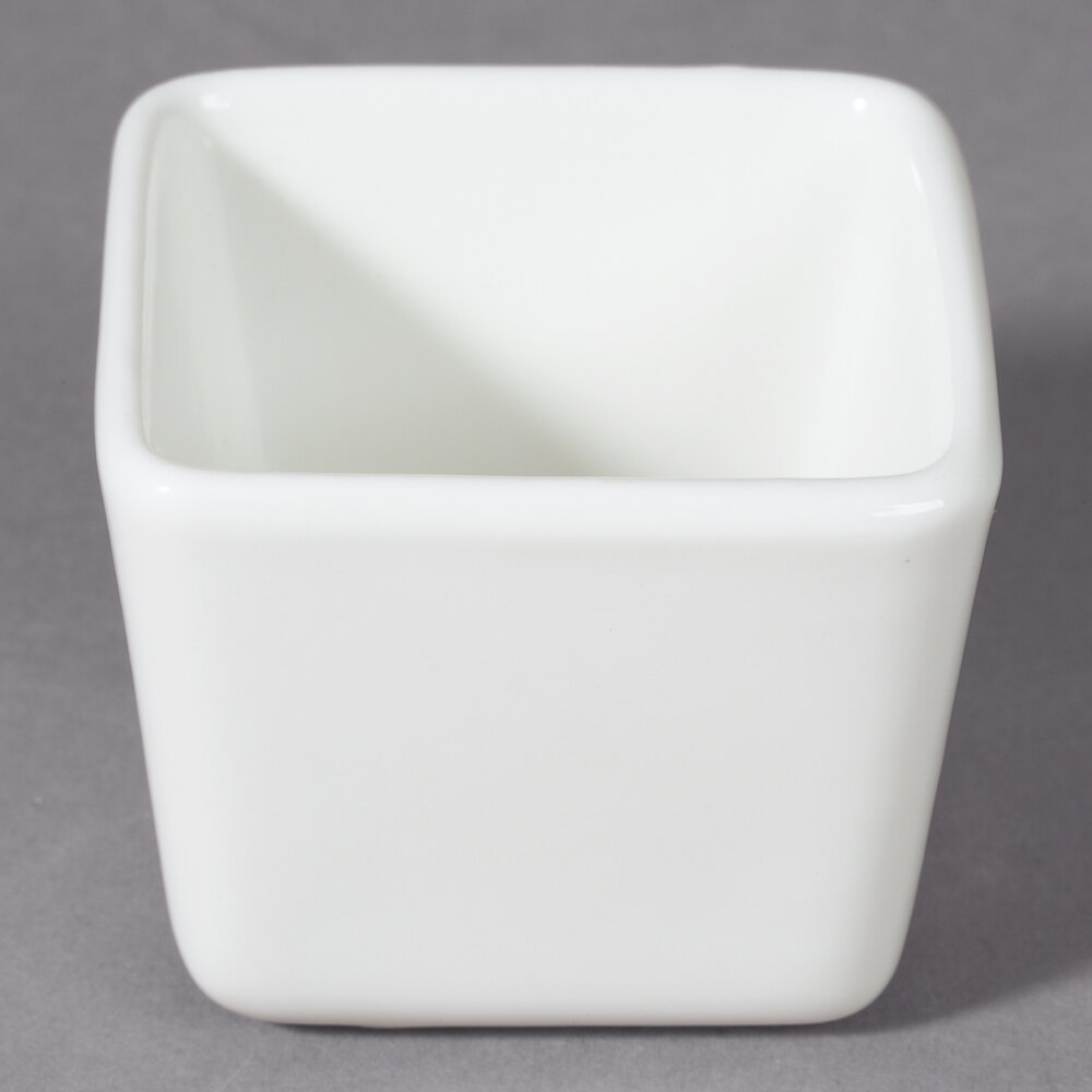 10 Strawberry Street WTR-2SQTBBWL Whittier 2 oz. White Square Porcelain Tid Bit Bowl - 36/Case